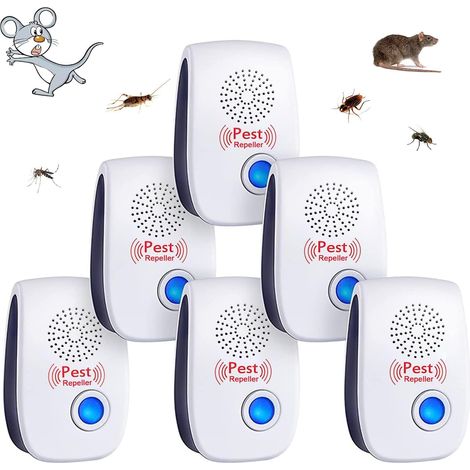 6PCS Ultrason Souris Répulsif à Souris, Répulsif à Ultrason Antiparasitaire, Intérieur Répulsif Anti Moustique Ultrason, Appareil Anti Cafards Araignées Fourmis Rats Insectes (1/5)