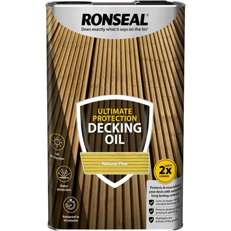 Ronseal 37296 Ultimate Protection Decking Oil Teak 5 litre RSLUDOT5L