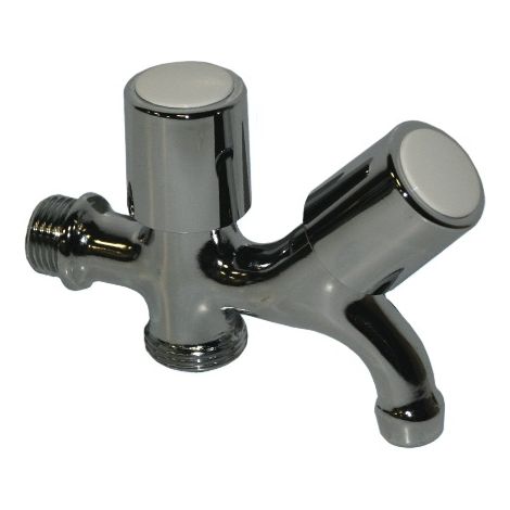 RUBINETTO DUPLEX CON ATTACCO FILETTATO PER LAVATRICE 1/2-3/4 A.220