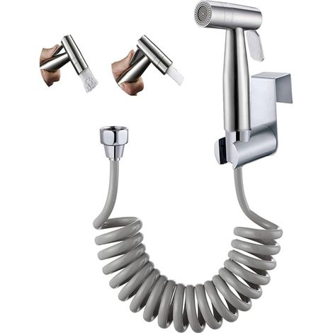 Bidet Hand Held Bidet Sprayer Stainless Steel Hand Bidet Toilet Sprayer with Dual Mode Toilet or Wall Mounted Bidet with Hose and Hook (1/5)