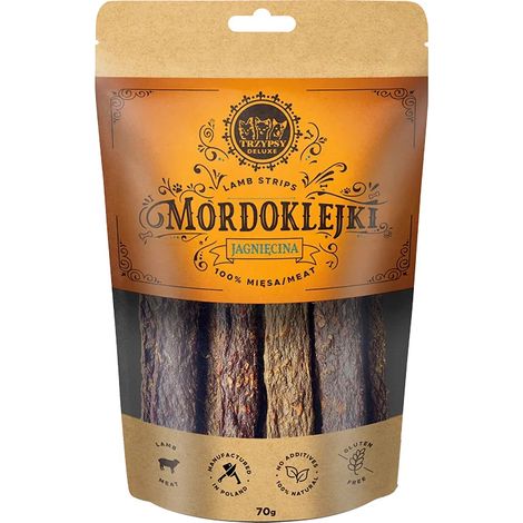 Golosinas para perros Trzypsy Deluxe, barra plana de carne de cordero, 70 g.