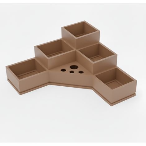 Brauner Badezimmer-Organizer für Kosmetikartikel und Zahnbürsten, 5 Fächer, 4 Löcher (1/3)