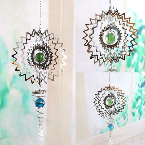 Wind Chimes - Stainless Steel Rotating Wind Spinner - Outdoor Indoor Garden Decoration - 58 x 17.7 cm - 1 Piece (1/5)