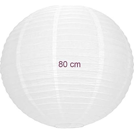 Lanterne Chinoise - 1 Unité - Papier Blanc - Sphère 80cm - Suspension Intérieure - Décoration Fête (1/5)