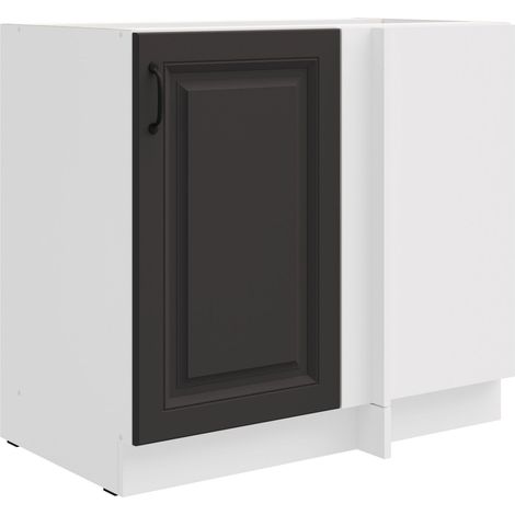Eckschrank 105cm Stilo Grau Küchenzeile Küchenblock Küche Landhaus Einbauküche (1/4)