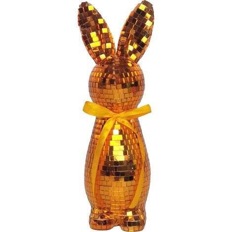 Figurine Lapin De Pâques - 23 Cm - Décoration Printemps Pour Intérieur Table Étagère Plateau À Niveaux - Vert Et Orange - Lot De 1 (1/5)