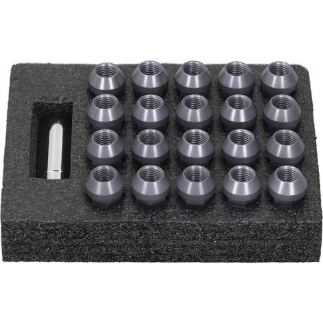20 écrous antivol traversants en alliage d'aluminium 7075-T6, filetage M14x1,5, hauteur 50,8 mm (2 pouces), couleur titane (1/5)