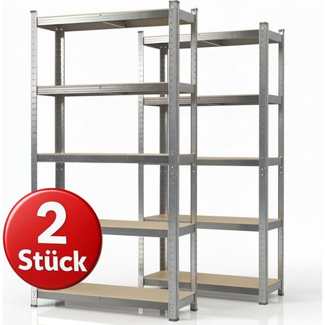 Schwerlastregal Lakota 2er Set Traglast bis 875 kg Verzinkt 180 x 90 x 40 cm