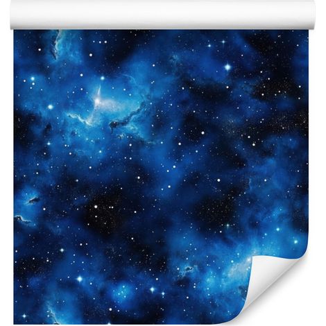 Carta da parati acquerello galassia blu navy, dettagli nitidi 50x1000 cm (1/5)