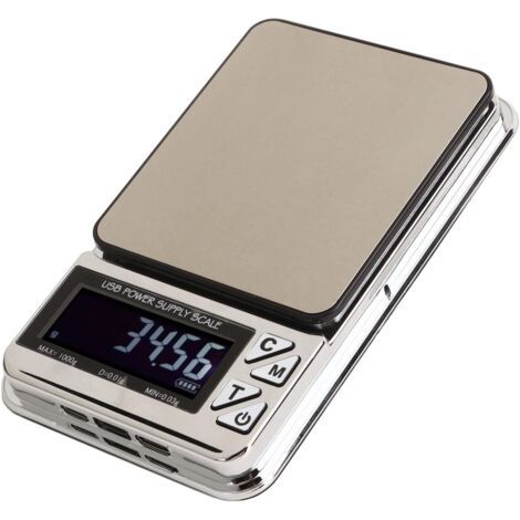 Balance de cuisine numérique, balance de poche haute précision 1 kg 0,01 g, mini balance électrique portable rechargeable USB avec 7 unités de conversion pour la cuisine (1/4)
