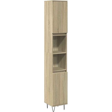Maison Exclusive - Armadietto da Bagno Rovere Sonoma 30x30x190cm Legno Multistrato