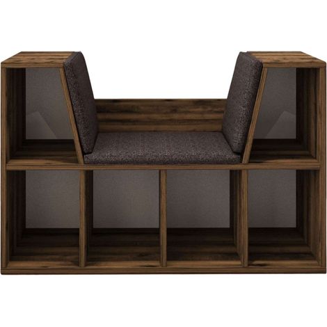 Bücherregal mit Sitzfläche aus Holz "Livora" - 103 x 30 x 63 cm - Braun