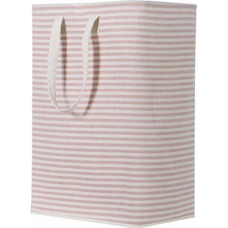 Cesto portabiancheria pieghevole in tessuto impermeabile da 72 litri con grande capacità, rosa, 40x30x60 cm (1/4)