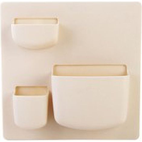 Rangement Mural En Pp Pour Salle De Bain Et Cuisine - Organisateur Adhésif Sans Perçage - Boîte De Stockage Polyvalente - Lot De 1 (1/2)