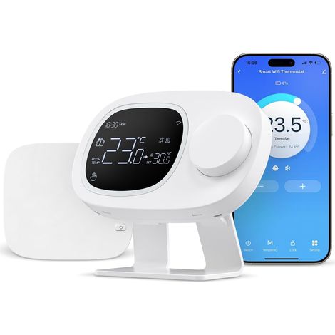 Thermostat radio avec récepteur, RF Smart Wi-Fi, thermostat de chauffage, thermostat programmable pour chaudière à gaz avec Google Home (1/5)