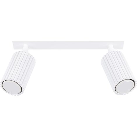Projecteur aluminium GU10 orientable Blanc 2 flammes allongé Moderne Spot Lampe