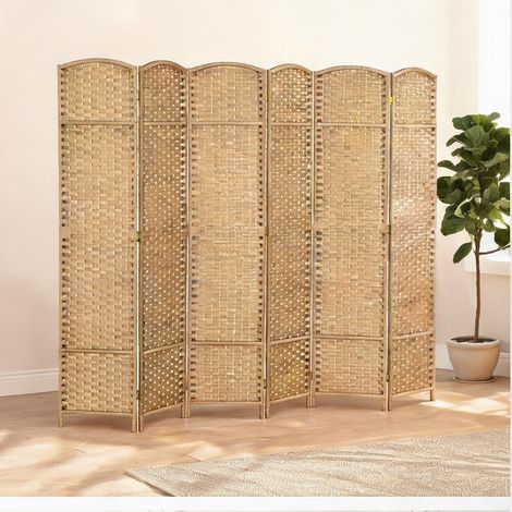 Claustra pliable 6 panneaux en bambou naturel 240 x 170 cm (1/5)