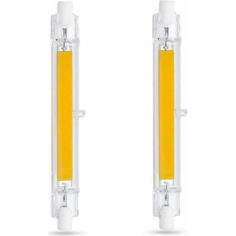Ampoule R7S - 118 mm - 10 W - 220 V - 3000 K - 1000 lm - Non Dimmable - Pour Applique Murale Lampadaire Plafonnier - Lot de 2 (1/5)