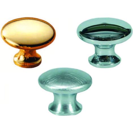 Pomoli Per Mobili In Ottone Cromato Lucido - ø 28 mm Piatti Lisci - 5 pz