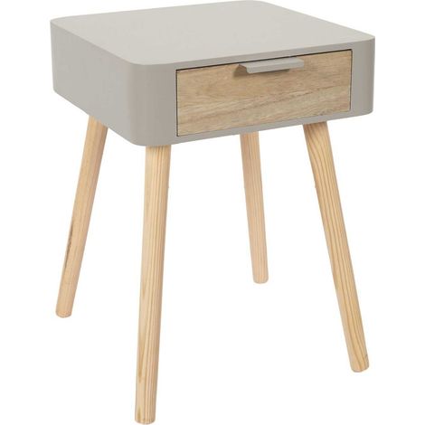 Table de chevet bicolore 1 tiroir (1/4)