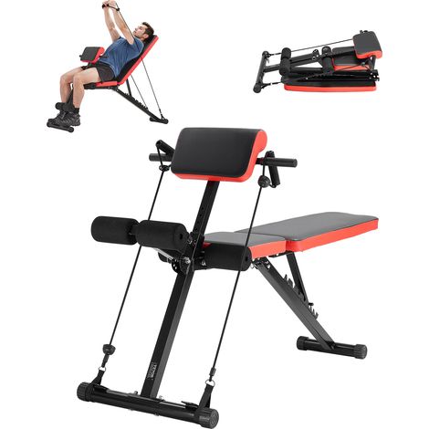 VEVOR Panca Multifunzionale per Allenamento Completo del Corpo, Panca per Iperestensione con Sedia Romana, 350 kg per Allenamento di Addominali e Core di Schiena e Braccia, per Palestra Domestica
