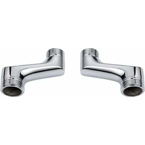 Codo de ducha, reductor de codo de latón, brazo giratorio ajustable, codo de pared, conexión descentrada de 1/2" a 3/4", cromado A-Crezuo