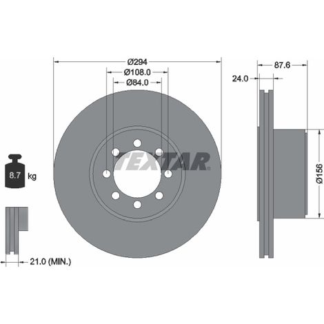 Lot de 2 Disques de frein Textar 92171700 IVECO 2996043 46393182 7186485