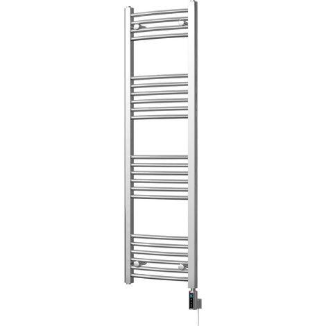 Zennor - Chrome Electric Towel Rail H1400mm x W400mm Curved 300w Thermostatic WIFI (1/3)
