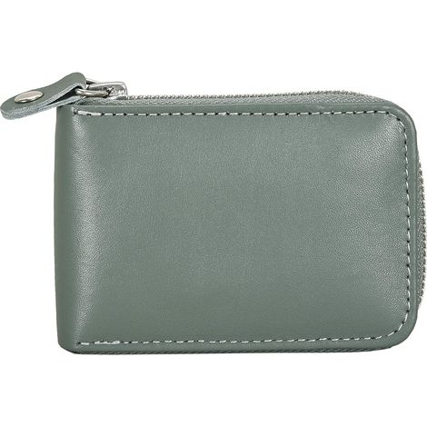 Portefeuille porte-cartes en cuir (gris) (1/2)
