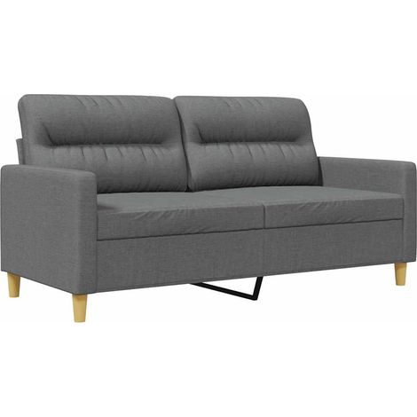 Canapé Sofa à 2 places Gris foncé 140 cm Tissu (1/5)