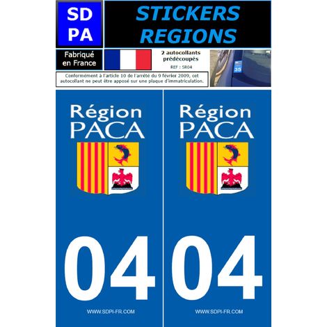 ADHESIFS REGION DEPARTEMENT 04 PACA X2