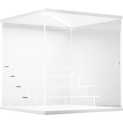 Présentoir de rangement,boîte anti-poussière pour poupée faite main, boîte en acrylique blanc mat avec,Escalier à cinq volées (1/5)