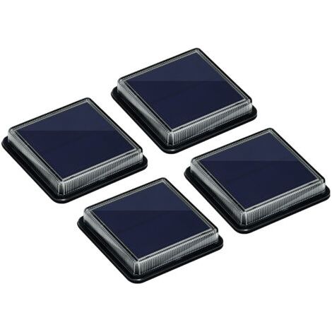 Lot de 4 lampes solaires de jardin étanches IP68, éclairage de sécurité automatique, convient pour les jardins, escaliers, routes, chemins, allées, patios et terrasses (4 couleurs) (1/4)
