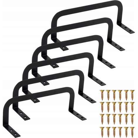 Support de matelas - Cale de matelas - 6 cales noires - Métal et antidérapantes - Empêchent le matelas de glisser - Installation facile et réglable - Convient à tous les lits