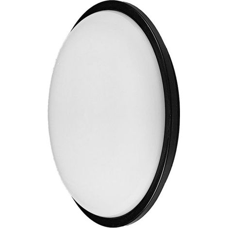 Applique murale ronde 18 W 6500 K noir IP54 1764 lm dimensions 22 x 22 x 5,5 cm pour fixation murale extérieure et intérieure