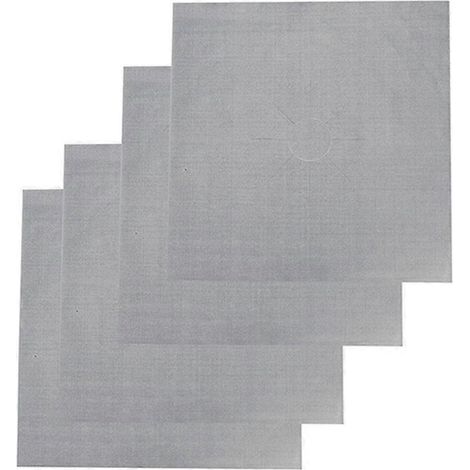 Compatible avec 4 protège-plaques de cuisson à gaz carrés, réutilisable, antiadhésif et facile à nettoyer. (1/5)