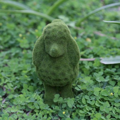 Statue d'animal floqué, style européen, fabriquée à la main en résine imitation mousse, figurine floquée pour jardin, type C (1/5)