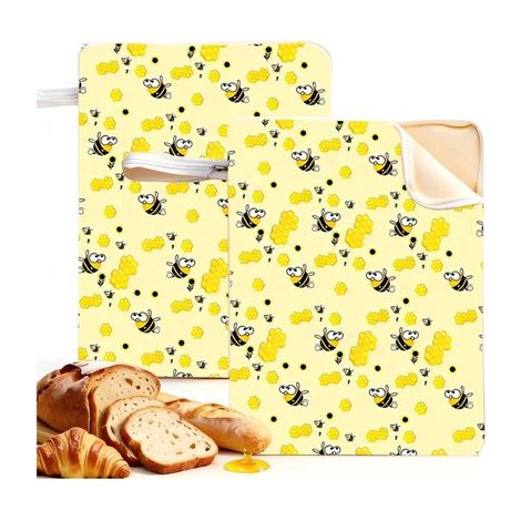 Bolsa de pan en forma de L de cera de abeja,32x42 cm,Bolsa de pan de algodón,Con cierre de hebilla,Bolsa de almacenamiento (1/5)
