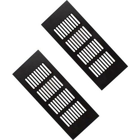 Pièces Grille de Ventilation, Longue 225 mm Grille échappement, Le Noir Aluminium Couvercle évent Mural, Peut Etre Utilisé (1/5)