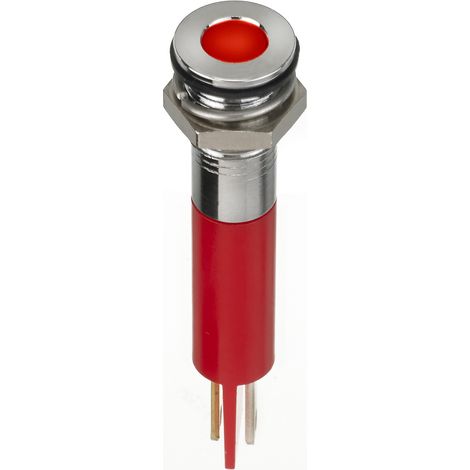 Voyant LED lumineux Rouge RS PRO, dia. 8mm, 2V c.c., IP67 ( Prix pour 1 )