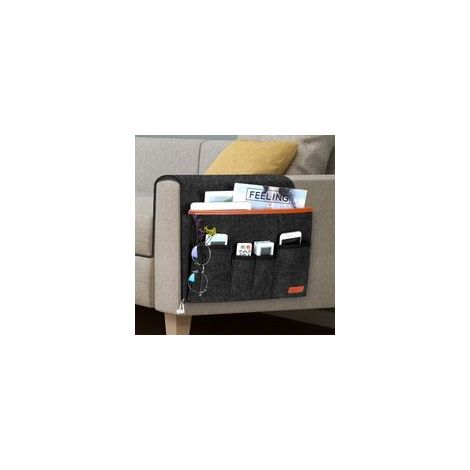 Sac d'accoudoir en feutre suspendu – Organiseur caddy avec 5 poches – Compatible canapés et chaises – Résistant aux plis et décoloration