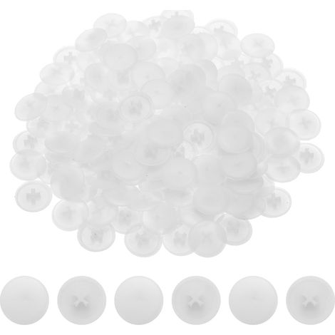 228 Pièces 17mm Cache-Écrou à Vis en Plastique Blanc (1/5)