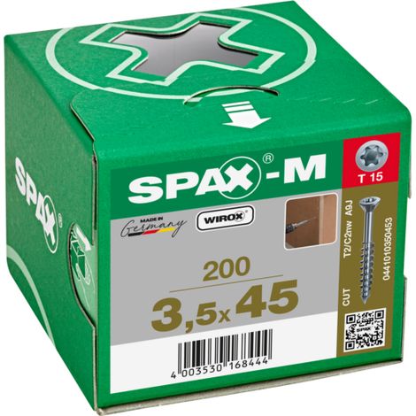 Tornillo para tableros de MDF (200) spax-M blanco galvanizado 3,545MM cabeza peque帽a - SXM168444I