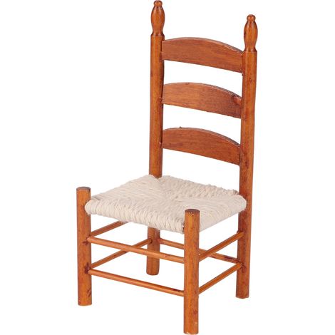 Chaise miniature vintage en bois pour poupées à l'échelle 1:12, accessoires de maison de poupée à faire soi-même (1) (1/5)