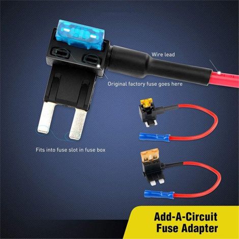 Porte-Fusible - Adaptateur Add-A-Circuit 12 V - Pour Voiture - Fusible à Lame Standard et Mini - Lot de 10 (1/5)