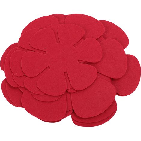 Lot de 12 protège-casseroles en feutre empilables, séparateurs et compartiments pour ustensiles de cuisine, rouge. (1/5)
