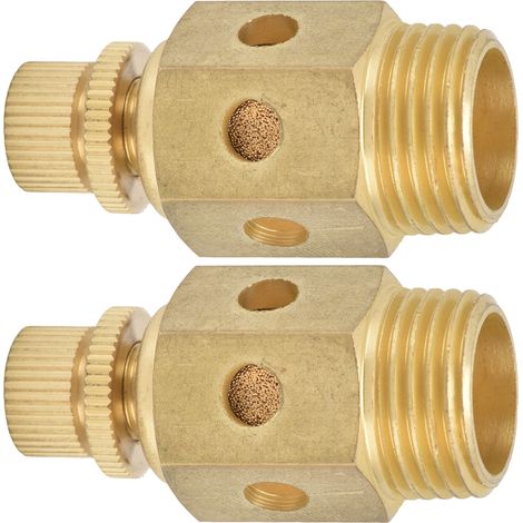 2 silencieux pneumatiques en laiton pour échappement d'air, à papillon réglable, silencieux silencieux 1/2 po PSC-04 (1/5)