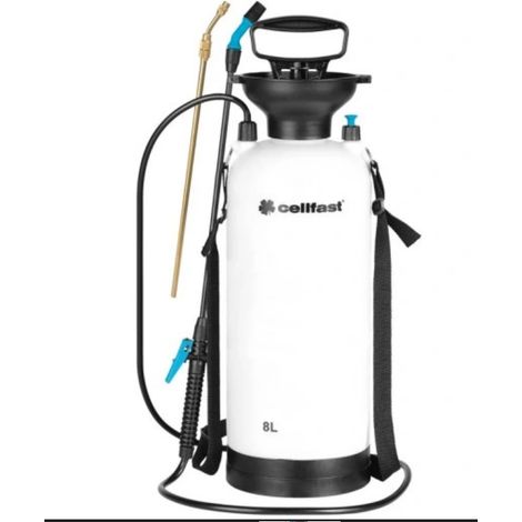 Cellfast 8L Spruzzatore manuale a pressione - Compatto e portatile con supporto a spalla -- Lancia Lancia telescopica 39-66 cm