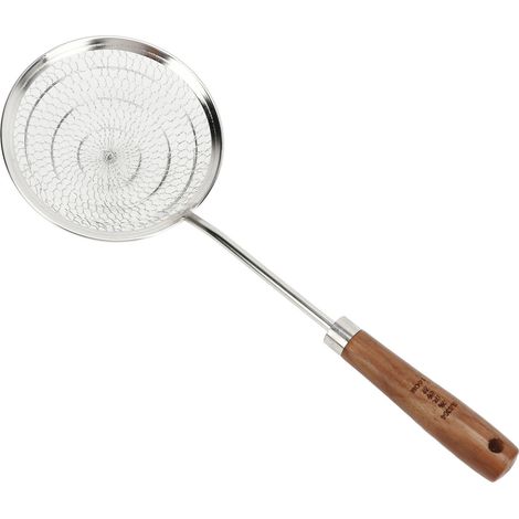 Langstieliger Holzlöffel zum Abschmecken, aus hitzebeständigem Edelstahl 304, mit Absplitterungen, zum Probieren in der Küche und zum Kochen von Spaghetti, klein (10,8 x 6,5 Zoll) (1/5)