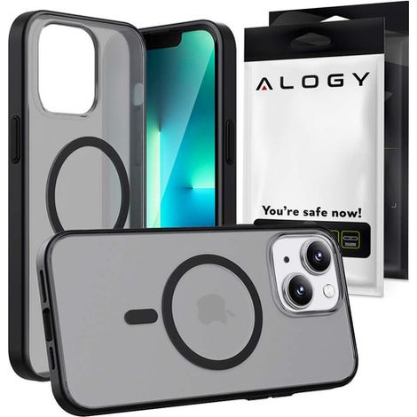 Alogy MagMat Hülle für MagSafe, matte Handyhülle für Apple iPhone 14 Plus, Schwarz (1/5)